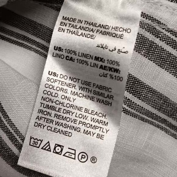 Chico's Sleeveless Linen Striped Tunic in White and Grey Size Small (0)- - Picture 5 of 5